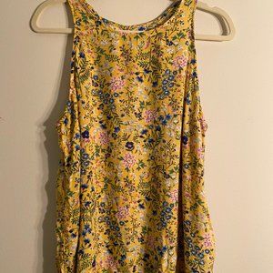 OLD NAVY Tank Yellow Floral Sz L